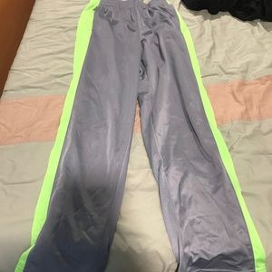 Boys grey and green athletic/sweat pants